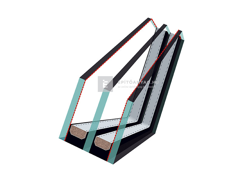 Fakro FTP-V U4 FSC Billenő fa tetőablak, 3 rétegű üveggel méret: 07, 78x140 cm