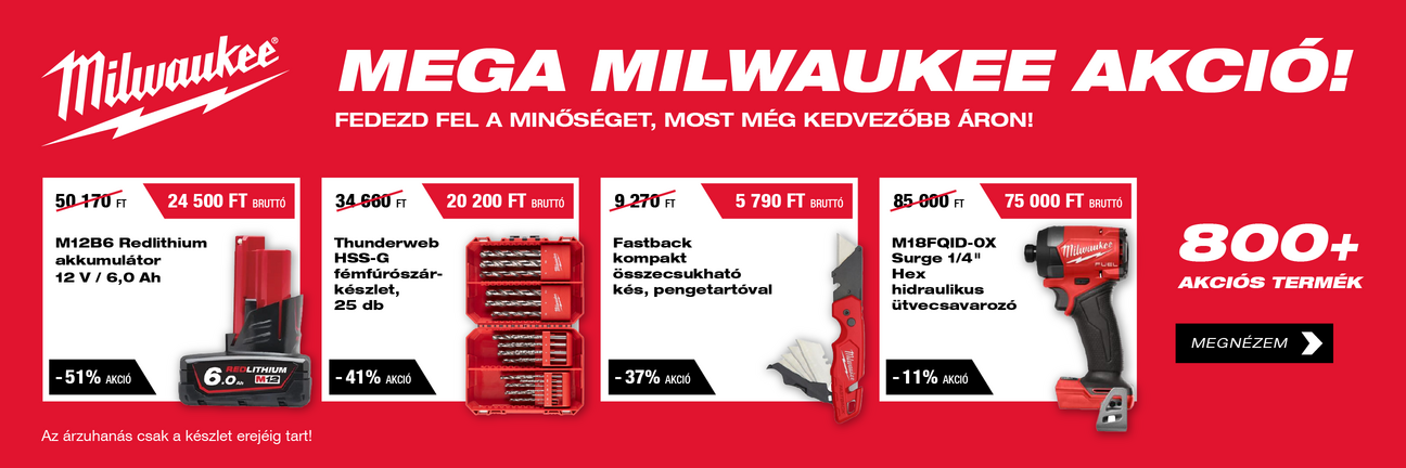 MEGA Milwaukee akció