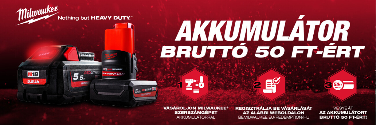 Milwaukee akkumulátor akció