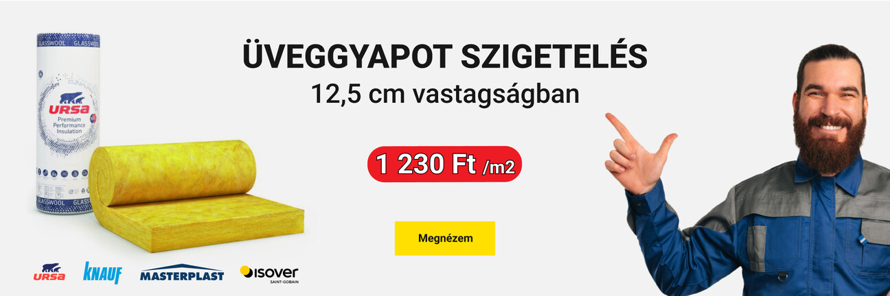 Üveggyapot szigetelés akció