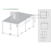 Sunrite Oliver pergola, átalakító konzollal 3x6 m, fekete