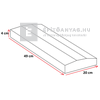 Leier lábazati kúpos fedlap finomszórt szürke 20x49x4 cm Leier lábazati kúpos fedlap finomszórt szürke 20x49x4 cm