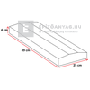 Leier lábazati kúpos fedlap finomszórt szürke 20x49x4 cm Leier lábazati kúpos fedlap finomszórt szürke 20x49x4 cm