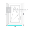Königablak Veka 70 AD 2r üv BNY 60x90 cm bal fehér ablak Königablak Veka 70 AD 2r üv BNY 60x90 cm bal fehér ablak