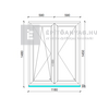 Königablak Veka 70 AD 2r üv NY-BNY 120x150 cm bal fehér kétszárnyú váltószárnyas ablak Königablak Veka 70 AD 2r üv NY-BNY 120x150 cm bal fehér kétszárnyú váltószárnyas ablak