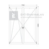 Königablak Veka 70 AD 3r üv NY-BNY 180x240 cm bal fehér kétszárnyú váltószárnyas erkélyajtó Königablak Veka 70 AD 3r üv NY-BNY 180x240 cm bal fehér kétszárnyú váltószárnyas erkélyajtó