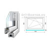 Königablak Veka 76 MD 2r üv BNY 120x90 cm bal fehér ablak Königablak Veka 76 MD 2r üv BNY 120x90 cm bal fehér ablak