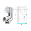 Königablak Veka 76 MD 2r üv BNY 60x120 cm bal fehér ablak Königablak Veka 76 MD 2r üv BNY 60x120 cm bal fehér ablak