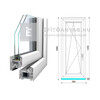 Königablak Veka 76 MD 2r üv BNY 60x150 cm bal fehér ablak Königablak Veka 76 MD 2r üv BNY 60x150 cm bal fehér ablak