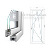 Königablak Veka 76 MD 2r üv BNY 90x240 cm jobb fehér erkélyajtó Königablak Veka 76 MD 2r üv BNY 90x240 cm jobb fehér erkélyajtó