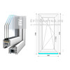 Königablak Veka 76 MD 3r üv BNY 60x120 cm bal fehér ablak Königablak Veka 76 MD 3r üv BNY 60x120 cm bal fehér ablak