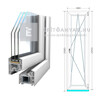 Königablak Veka 76 MD 3r üv BNY 60x210 cm jobb fehér ablak Königablak Veka 76 MD 3r üv BNY 60x210 cm jobb fehér ablak