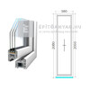 Königablak Veka 76 MD 3r üv FIX 60x210 cm fehér ablak Königablak Veka 76 MD 3r üv FIX 60x210 cm fehér ablak