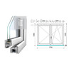 Königablak Veka 76 MD 2r üv NY-BNY 180x150 cm jobb fehér kétszárnyú váltószárnyas ablak Königablak Veka 76 MD 2r üv NY-BNY 180x150 cm jobb fehér kétszárnyú váltószárnyas ablak