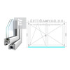 Königablak Veka 76 MD 2r üv NY-BNY 210x145 cm bal fehér kétszárnyú váltószárnyas ablak Königablak Veka 76 MD 2r üv NY-BNY 210x145 cm bal fehér kétszárnyú váltószárnyas ablak
