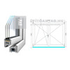 Königablak Veka 76 MD 3r üv NY-BNY 160x130 cm bal fehér kétszárnyú váltószárnyas ablak Königablak Veka 76 MD 3r üv NY-BNY 160x130 cm bal fehér kétszárnyú váltószárnyas ablak
