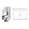 Königablak Veka 76 MD 3r üv NY-BNY 160x130 cm jobb fehér kétszárnyú váltószárnyas ablak Königablak Veka 76 MD 3r üv NY-BNY 160x130 cm jobb fehér kétszárnyú váltószárnyas ablak