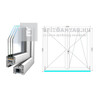 Königablak Veka 76 MD 3r üv NY-BNY 160x150 cm jobb fehér kétszárnyú váltószárnyas ablak Königablak Veka 76 MD 3r üv NY-BNY 160x150 cm jobb fehér kétszárnyú váltószárnyas ablak