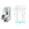 Königablak Veka 82 MD 3r üv BNY 60x120 cm bal fehér ablak Königablak Veka 82 MD 3r üv BNY 60x120 cm bal fehér ablak