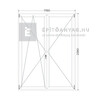Königablak Veka 82 MD 3r üv NY-BNY 180x240 cm bal fehér kétszárnyú váltószárnyas erkélyajtó Königablak Veka 82 MD 3r üv NY-BNY 180x240 cm bal fehér kétszárnyú váltószárnyas erkélyajtó