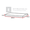 Kerítésfedlap szürke 25x100x4 cm Kerítésfedlap szürke 25x100x4 cm