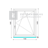 EkoSun 70 C 2r  üv  BNY 120x150 cm jobb fehér egyszárnyú ablak