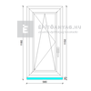 EkoSun 70 C 2r  üv  BNY 60x120 cm bal fehér egyszárnyú ablak