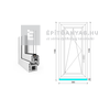 EkoSun 70 CL 2r üv BNY 60x120 cm bal fehér egyszárnyú ablak EkoSun 70 CL 2r üv BNY 60x120 cm bal fehér egyszárnyú ablak