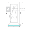 EkoSun 70 C 2r üv BNY 60x120 cm jobb fehér egyszárnyú ablak EkoSun 70 C 2r üv BNY 60x120 cm jobb fehér egyszárnyú ablak