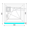 EkoSun 70 C 2r üv BNY 60x60 cm jobb fehér egyszárnyú ablak EkoSun 70 C 2r üv BNY 60x60 cm jobb fehér egyszárnyú ablak