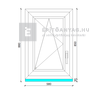 EkoSun 70 C 2r üv BNY 60x90 cm bal fehér egyszárnyú ablak EkoSun 70 C 2r üv BNY 60x90 cm bal fehér egyszárnyú ablak