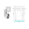 EkoSun 70 CL 2r üv BNY 90x150 cm bal fehér egyszárnyú ablak EkoSun 70 CL 2r üv BNY 90x150 cm bal fehér egyszárnyú ablak