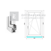 EkoSun 70 CL 2r üv BNY 90x150 cm jobb fehér egyszárnyú ablak EkoSun 70 CL 2r üv BNY 90x150 cm jobb fehér egyszárnyú ablak