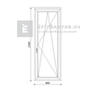 EkoSun 70 C 2r üv BNY 90x240 cm jobb fehér egyszárnyú erkélyajtó EkoSun 70 C 2r üv BNY 90x240 cm jobb fehér egyszárnyú erkélyajtó