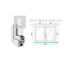 EkoSun 70 CL 2r üv NY-BNY 150x120 cm jobb fehér kétszárnyú váltószárnyas ablak EkoSun 70 CL 2r üv NY-BNY 150x120 cm jobb fehér kétszárnyú váltószárnyas ablak