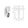 EkoSun 70 CL 2r üv NY-BNY 150x210 cm bal fehér kétszárnyú váltószárnyas erkélyajtó EkoSun 70 CL 2r üv NY-BNY 150x210 cm bal fehér kétszárnyú váltószárnyas erkélyajtó