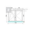 EkoSun 70 C 2r  üv  NY-BNY 180x150 cm bal fehér kétszárnyú váltószárnyas ablak