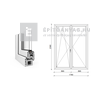 EkoSun 70 CL 2r üv NY-BNY 180x240 cm bal fehér kétszárnyú váltószárnyas erkélyajtó EkoSun 70 CL 2r üv NY-BNY 180x240 cm bal fehér kétszárnyú váltószárnyas erkélyajtó