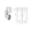 EkoSun 70 CL 2r üv NY-BNY 180x240 cm jobb fehér kétszárnyú váltószárnyas erkélyajtó EkoSun 70 CL 2r üv NY-BNY 180x240 cm jobb fehér kétszárnyú váltószárnyas erkélyajtó