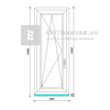 EkoSun 70 C 3r üv BNY 60x150 cm bal fehér egyszárnyú ablak EkoSun 70 C 3r üv BNY 60x150 cm bal fehér egyszárnyú ablak