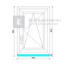 EkoSun 70 C 3r üv BNY 60x90 cm jobb fehér egyszárnyú ablak EkoSun 70 C 3r üv BNY 60x90 cm jobb fehér egyszárnyú ablak
