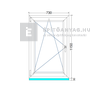 EkoSun 70 CL 3r üv BNY 75x120 cm bal fehér egyszárnyú ablak EkoSun 70 CL 3r üv BNY 75x120 cm bal fehér egyszárnyú ablak