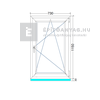 EkoSun 70 CL 3r üv BNY 75x120 cm jobb fehér egyszárnyú ablak EkoSun 70 CL 3r üv BNY 75x120 cm jobb fehér egyszárnyú ablak