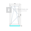 EkoSun 70 CL 3r üv BNY 75x150 cm bal fehér egyszárnyú ablak