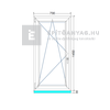EkoSun 70 CL 3r üv BNY 75x150 cm bal fehér egyszárnyú ablak EkoSun 70 CL 3r üv BNY 75x150 cm bal fehér egyszárnyú ablak