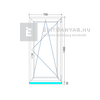 EkoSun 70 CL 3r üv BNY 75x150 cm jobb fehér egyszárnyú ablak