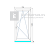 EkoSun 70 CL 3r üv BNY 75x150 cm jobb fehér egyszárnyú ablak EkoSun 70 CL 3r üv BNY 75x150 cm jobb fehér egyszárnyú ablak