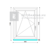 EkoSun 70 C 3r  üv  BNY 90x120 cm bal fehér egyszárnyú ablak