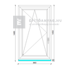 EkoSun 70 CL 3r üv BNY 90x150 cm bal kívül antracit, belül fehér egyszárnyú ablak EkoSun 70 CL 3r üv BNY 90x150 cm bal kívül antracit, belül fehér egyszárnyú ablak