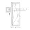 EkoSun 70 C 3r üv BNY 90x240 cm bal fehér egyszárnyú erkélyajtó EkoSun 70 C 3r üv BNY 90x240 cm bal fehér egyszárnyú erkélyajtó